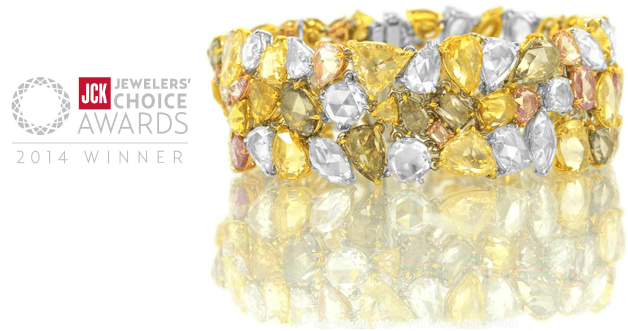 The beautiful LEIBISH 54.84 carat Tutti Frutti diamond bracelet